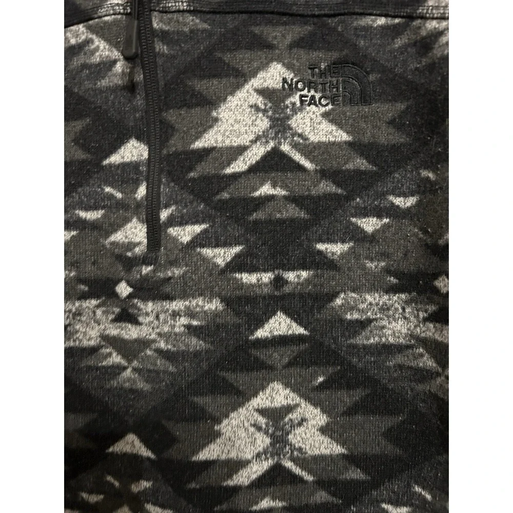 The North Face L Quarter Zip Fleece‎ Pullover Better Sweater Aztec Black Gray